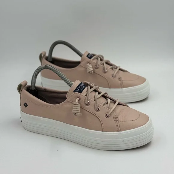 Sperry STS85082 Womens Crest Vibe Nude Leather Memory Foam Sneakers Shoes 8 - Picture 3 of 6